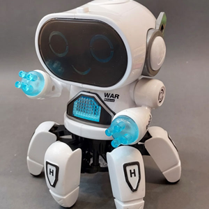 ربات کنترلی شش پا موزیکال و رقصنده سفید Dancing ROBOT on remote control RC music light white -اسباب بازی